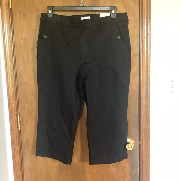 Croft & barrow mid rise wide leg black pant with stretch size XXL - Picture 15 of 17